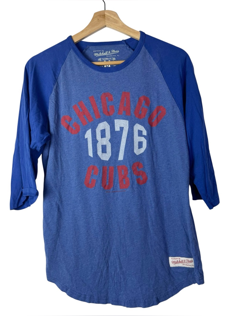 Mitchell & Ness Royal Blue Chicago Cubs Long Sleeve Baseball Tee M